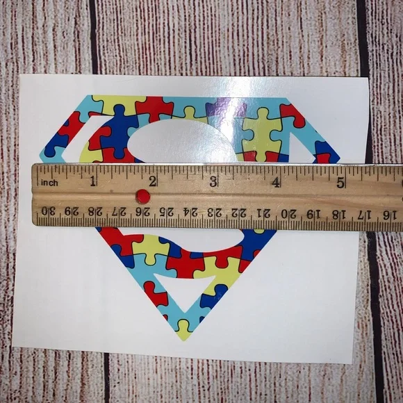 Superman Autism Awareness Puzzle Decal - Picture 3 of 3